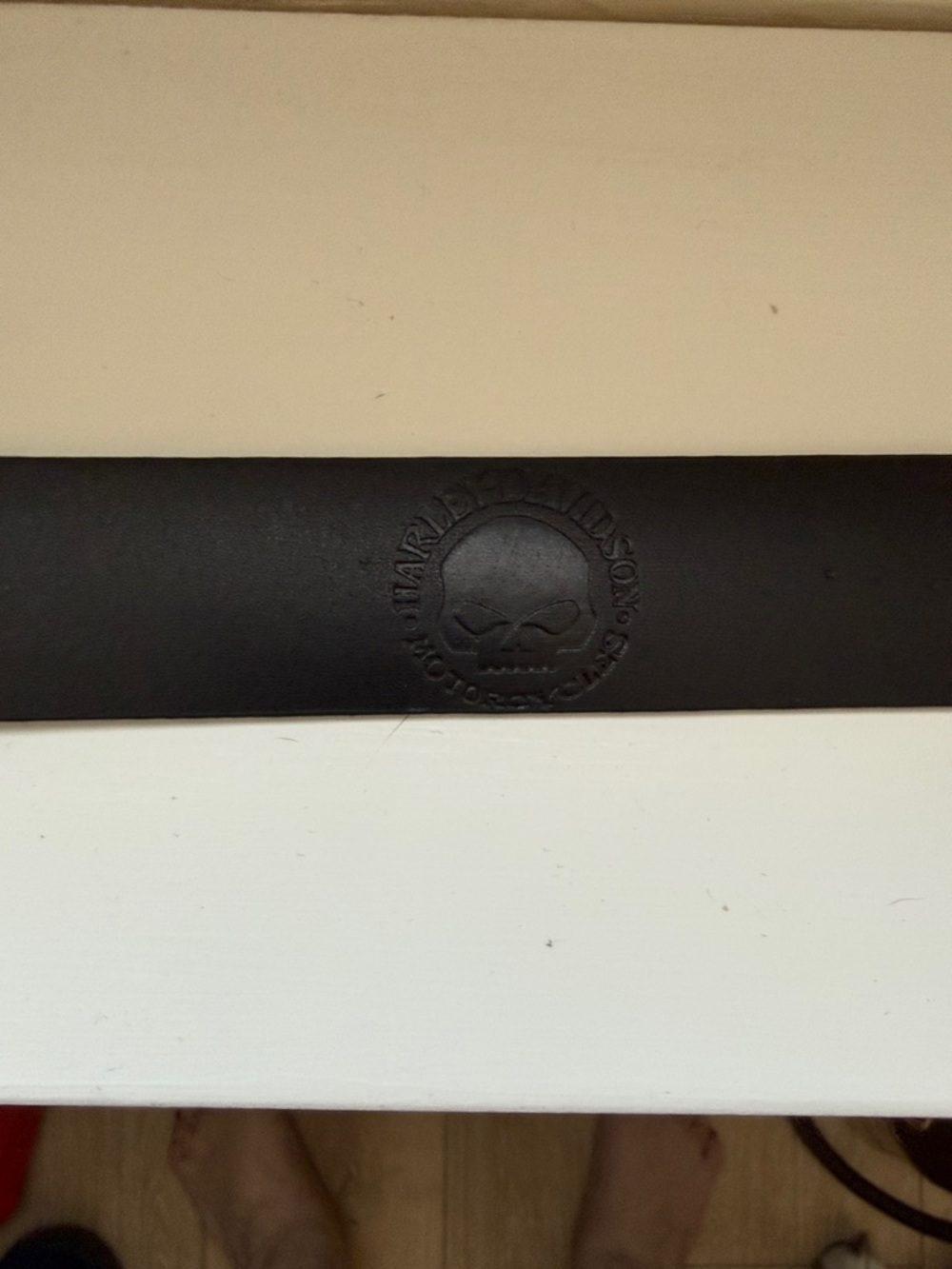 Harley-Davidson Willie G Black Leather Belt with Silver Skull Buckle - Picture 2 of 10
